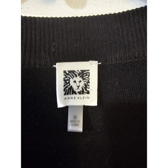 Anne Klein black And Gold Size Medium Cardigan Sweater - Picture 3 of 8